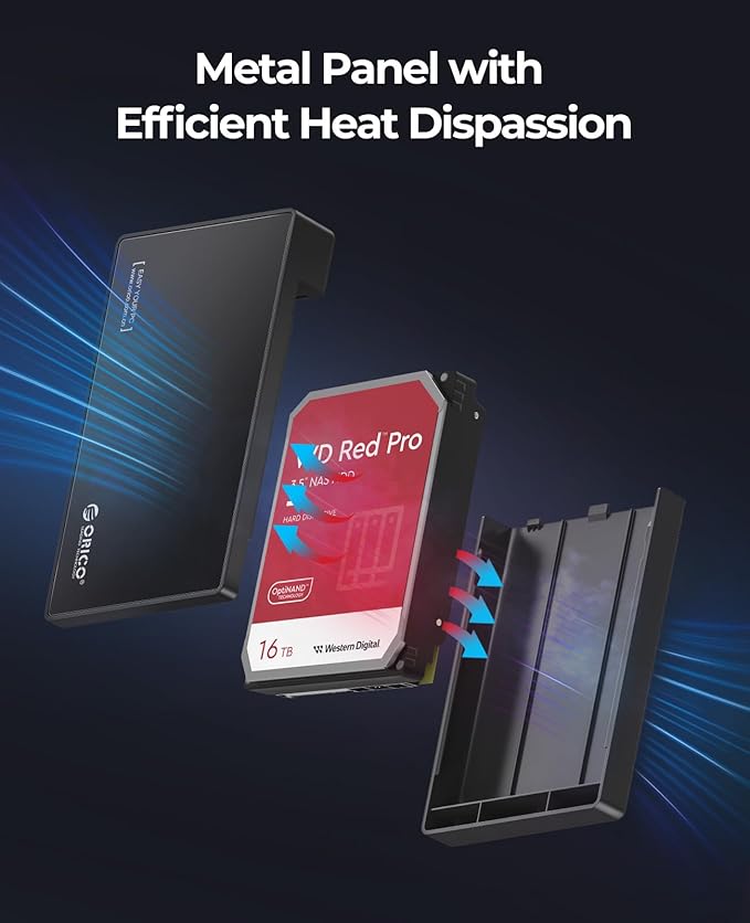 ORICO Caja de disco duro externo USB 3.0 para discos duros SATA de 3,5/2,5 pulgadas / SSD de hasta 20 TB, caja de disco duro sin herramientas de 3,5 pulgadas con fuente de alimentación de 12V/2A y aceleración UASP (3588US3)